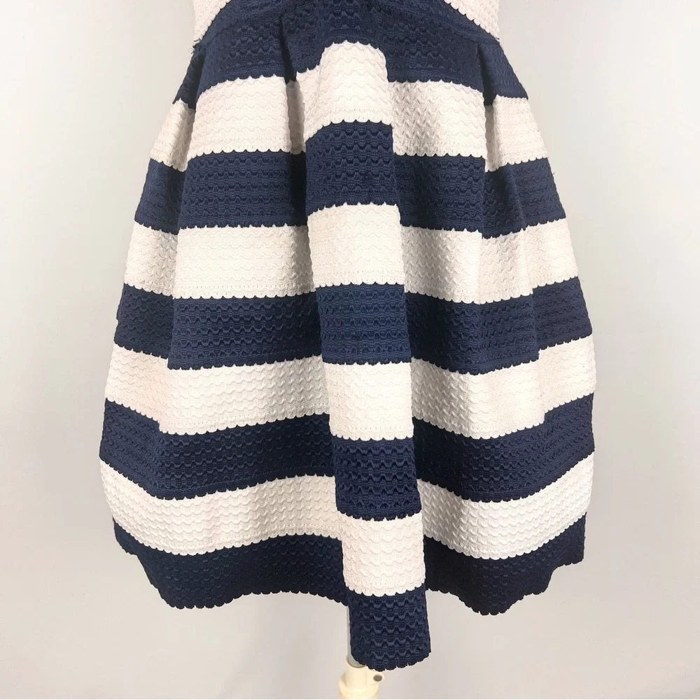 San Souci Navy & White Striped Strapless Mini Dress Size M - Picture 3 of 9